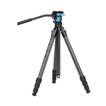 Sirui St124Va5 Carbon Fiber Tripod With Fluid Video Head Triangular Centre Column Waterproof 4 Sections 622Inch Load 66