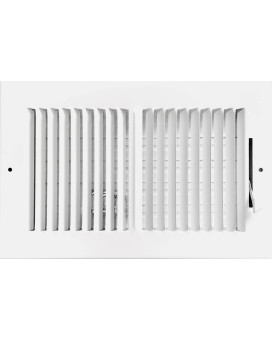 Hbw 10X 6 Duct Opening Size 2Way Stamped Face Steel Ceilingsidewall Air Supply Register Vent Cover Actual Outside Di