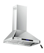 Ekon Wall Chimney Range Hood 30 Ductedductless Convertible Range Hood Stainless Steel 900Cfm With 4 Speeds Touch Control Lcd