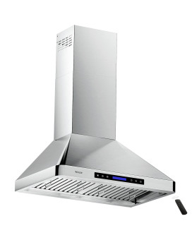 Ekon Wall Chimney Range Hood 30 Ductedductless Convertible Range Hood Stainless Steel 900Cfm With 4 Speeds Touch Control Lcd