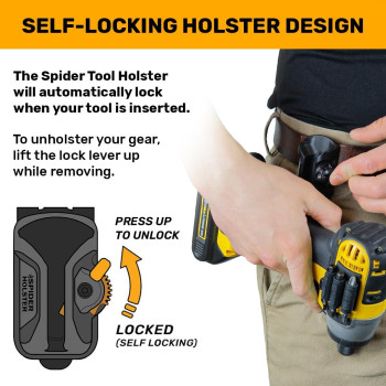 Spider Tool Holster Set Self Locking Quick Draw Belt Holster Clip Elastic Tool Grip Improve The Way You Carry Your Power