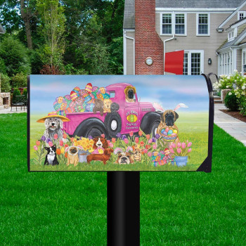 Briarwood Lane Easter Dogs Holiday Humor Magnetic Mailbox Cover Decorated Eggs