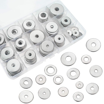 Sutemribor 304 Stainless Steel Large Fender Washer Assortment Kit 200 Pieces 15 Sizes M3 M4 M5 M6 M8 M10 M12