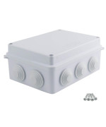 Sunnyglade Abs Plastic Electrical Junction Box Ip65 Waterproof Universal Outlet Box Durable Outdoor Electrical Gang Box White 5