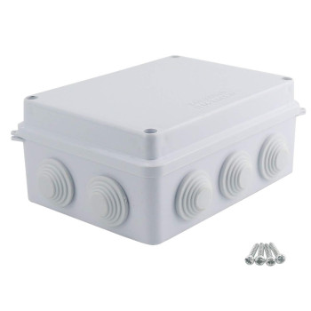 Sunnyglade Abs Plastic Electrical Junction Box Ip65 Waterproof Universal Outlet Box Durable Outdoor Electrical Gang Box White 5