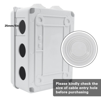 Sunnyglade Abs Plastic Electrical Junction Box Ip65 Waterproof Universal Outlet Box Durable Outdoor Electrical Gang Box White 5