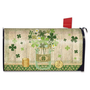 Briarwood Lane Lucky Clovers St Patricks Day Magnetic Mailbox Cover Shamrocks Standard