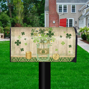 Briarwood Lane Lucky Clovers St Patricks Day Magnetic Mailbox Cover Shamrocks Standard