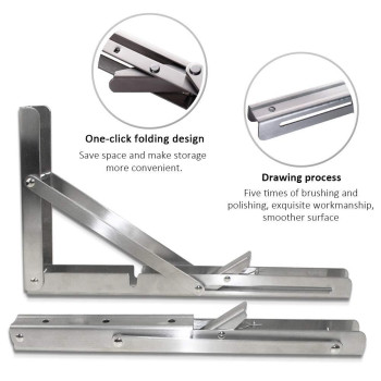 Folding Shelf Brackets Heavy Duty Stainless Steel Collapsible Shelf Bracket For Bench Table Space Saving Diy Bracket Max Loa