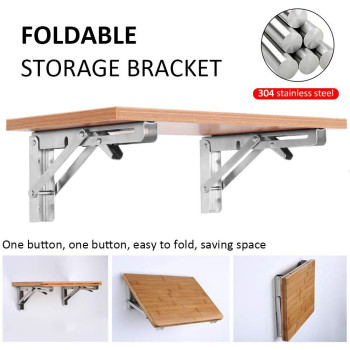 Folding Shelf Brackets Heavy Duty Stainless Steel Collapsible Shelf Bracket For Bench Table Space Saving Diy Bracket Max Loa