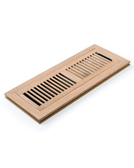 Homewell White Oak Wood Floor Register Flush Mount Vent With Damper 4X14 Inch Unfinished