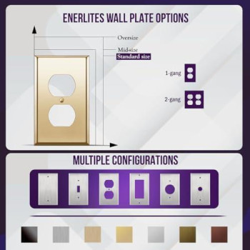 Enerlites Duplex Receptacle Outlet Metal Wall Plate Stainless Steel Outlet Cover Corrosion Resistant Size 1Gang 450 X 27