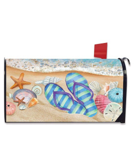 Briarwood Lane Day In The Sun Summer Magnetic Mailbox Cover Flip Flops Nautical