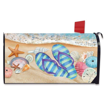 Briarwood Lane Day In The Sun Summer Magnetic Mailbox Cover Flip Flops Nautical