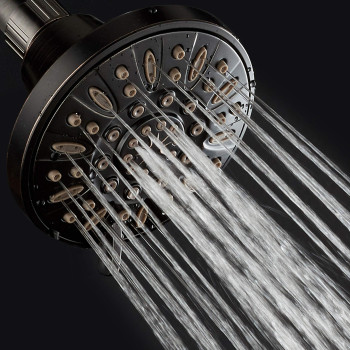 Aquadance Oil Rubbed Bronze High Pressure 6Setting 4 Shower Head Angle Adjustable Anticlog Showerhead Jets Toolfree Ins