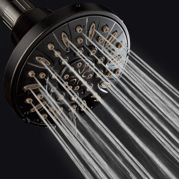 Aquadance Oil Rubbed Bronze High Pressure 6Setting 4 Shower Head Angle Adjustable Anticlog Showerhead Jets Toolfree Ins