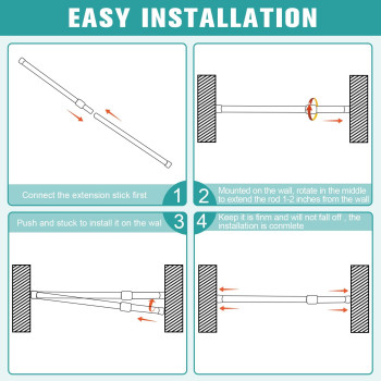 2 Pack Spring Tension Curtain Rod Adjustable 2843 Inches 58 Diameter White