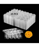 Loving Basso Quail Egg Cartons 25 Pack Each 12 Small Egg Trays Reusable Recyclable Plastic Ideal For Refrigerator 100 Eco