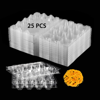 Loving Basso Quail Egg Cartons 25 Pack Each 12 Small Egg Trays Reusable Recyclable Plastic Ideal For Refrigerator 100 Eco