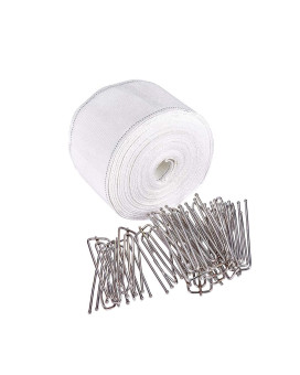 Increway Curtain Accessory 10 Meters109 Yards White Curtain Tape Curtain Heading Deep Pinch Pleat Tape With 20 Pcs Stainless