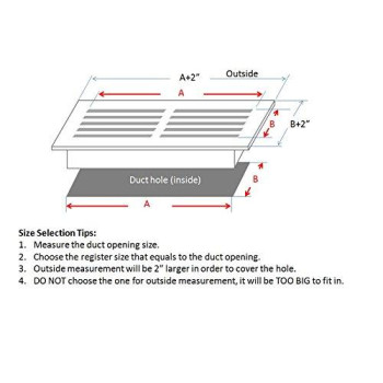 Threeway Plastic Side Wallceiling Register In White 12W X 8H For Duct Opening Outside Dimension Is 1375W X 10H