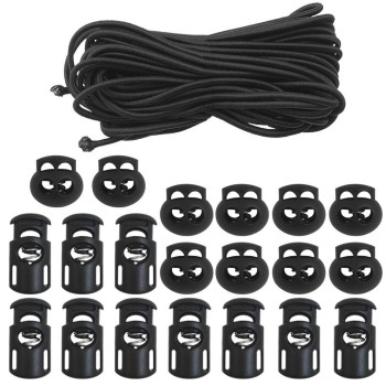 20 Pcs Plastic Cord Locks Elastic Bungee Nylon Shock Cord 532 50 Ft Lengths Dakuan 10 Pcs Singhole 10 Pcs Doublehole B