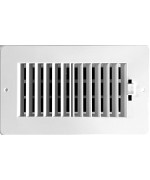 Twoway Plastic Side Wallceiling Register In White 8W X 4H For Duct Opening Outside Dimension Is 10W X 6H