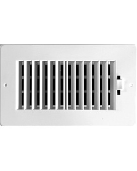 Twoway Plastic Side Wallceiling Register In White 8W X 4H For Duct Opening Outside Dimension Is 10W X 6H