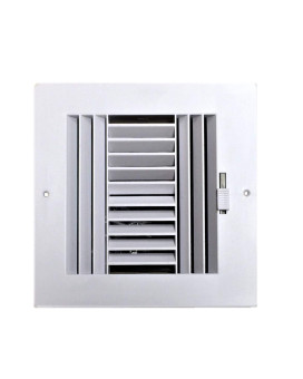 Hbw Fourway Plastic Side Wallceiling Register In White 6 W X 6 H For Duct Opening Outside Dimension Is 8 W X 8 H