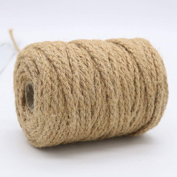 Tenn Well 5Mm Jute Twine 100 Feet Braided Natural Jute Rope Thick Twine Rope For Crafts Gift Wrapping Gardening Cat Tower R