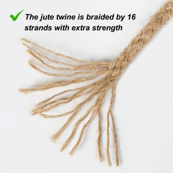 Tenn Well 5Mm Jute Twine 100 Feet Braided Natural Jute Rope Thick Twine Rope For Crafts Gift Wrapping Gardening Cat Tower R