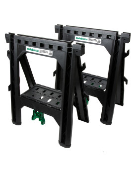 Metabo Hpt Sawhorses 2 Pack Folding Heavy Duty Weatherresistant Lightweight Portable 1200Lb Capacity Saw Horses Brackets 2X4