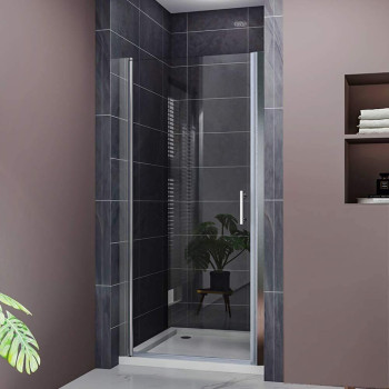 Elegant 32 In W X 72 In H Pivot Swing Shower Door 14 Inclear Glass Frameless Shower Door Chrome Finish