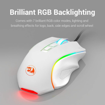 Redragon M602 Rgb Wired Gaming Mouse Rgb Spectrum Backlit Ergonomic Mouse Griffin Programmable With 8 Backlight Modes Up To 720