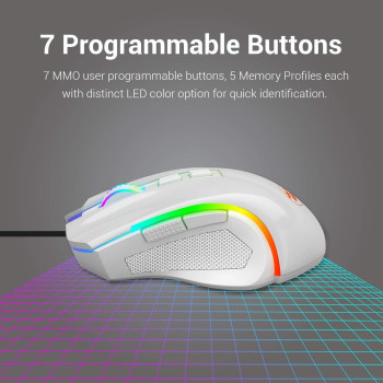 Redragon M602 Rgb Wired Gaming Mouse Rgb Spectrum Backlit Ergonomic Mouse Griffin Programmable With 8 Backlight Modes Up To 720