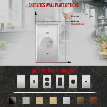 Enerlites 1406 Hole Single Receptacle Outlet Metal Wall Plate Corrosive Resistant Size 1Gang 450 X 276 775110Pcs