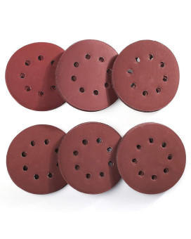 Lotfancy 5 Inch 8 Hole Sanding Disc 60Pcs 1000 1200 1500 2000 2500 3000 Grit Assorted Random Orbital Sander Pads Hook And Lo