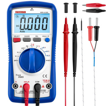 Etekcity Professional Digital Multimeter Voltmeter A1000 Acdc Voltage Tester Trms 6000 Counts Current Resistance Frequency