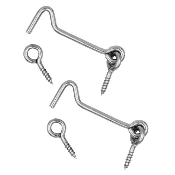 Wideskall 4 Inch Heavy Duty Zinc Plated Wire Gate Hook And Eye Latch Pack Of 2