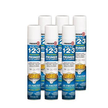 Zinsser 3437466Pk Bulls Eye 123 Turbo Primer Spray 26 Oz White 6 Pack