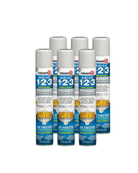 Zinsser 3437486Pk Bulls Eye 123 Turbo Primer Spray 26 Oz Gray 6 Pack