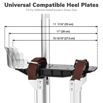 Yescom 3650 Drywall Stilts Adjustable Aluminum Tool Work With Leg Pad Protection For Painting Painter Taping Silver