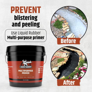 Liquid Rubber Multipurpose Primer Use On Concrete And Wood Waterbased Nontoxic And Fast Drying Easy To Apply 5 Gallon