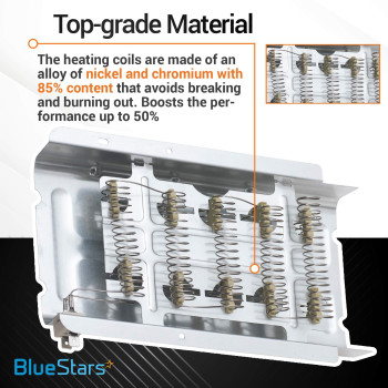 Bluestars 279838 W10724237 Dryer Heating Element 3387134 3977767 Thermostat 3392519 3977393 Thermal Fuse Kit For Whirlpool Ken