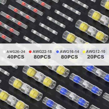 Haisstronica 220Pcs Solder Seal Wire Connectorswaterproof Solder Wire Connectorsheat Shrink Wire Connectorselectrical Connect