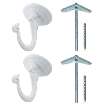 Rocky Mountain Goods Ceiling Swag Hook 2 Pack With Mounting Hardware 1 12 Heavy Duty Hooks For Hanging Planter Extender C