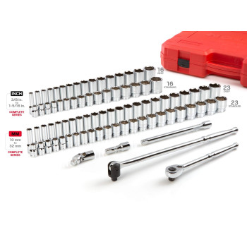 Tekton 12 Inch Drive 6Point Socket And Ratchet Set 83Piece 38 1516 In 1032 Mm Skt25302