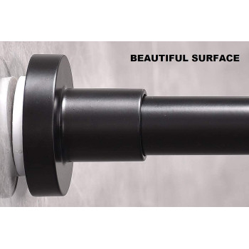 Briofox Shower Curtain Rod 4373 Inches Matte Black Never Rust And Nonfall Down Spring Tension Rod Stainless Steel