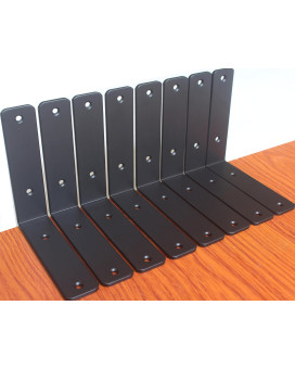 8 Pack L 6 X H 6 X W15 5Mm Thick Black L Shelf Bracket Iron Shelf Brackets Metal Shelf Bracket Industrial Shelf Bra