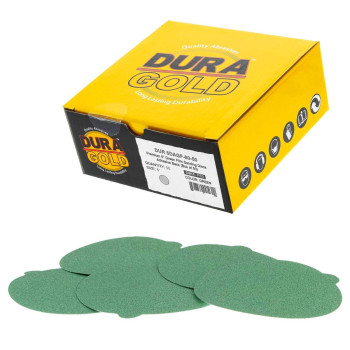 Duragold Premium 5 Green Film Psa Sanding Discs 80 Grit Box Of 50 Film Back Self Adhesive Stickyback Sandpaper Discs Fo